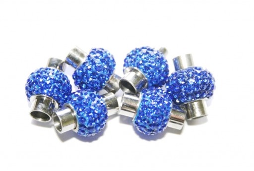 Chiusura Magnetica Acciaio e Strass Blue 17x14mm