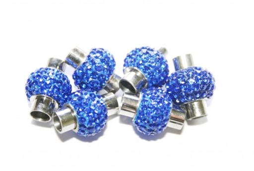 Steel Magnetic Clasp with Blue Strass 17x14mm