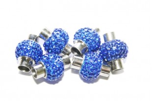 Chiusura Magnetica Acciaio e Strass Blue 17x14mm