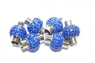 Steel Magnetic Clasp with Blue Strass 17x14mm