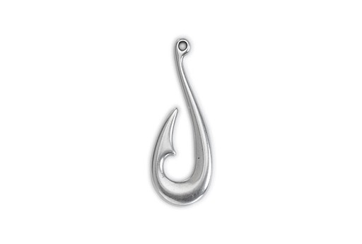 Silver Metal Fishook Clasp 18x48mm - 1pc