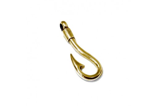 Zamak Fishook Clasp - Gold 13x37mm