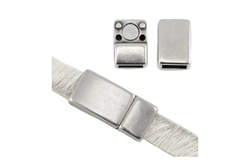 Magnetic Clasp - Silver 16x8mm - Hole 5x2mm