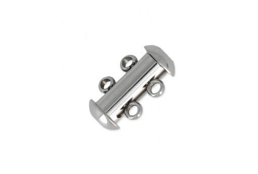 Stainless Steel Slide Lock Clasps 2 Strands 15X10mm