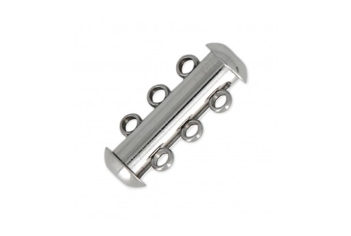 Stainless Steel Slide Lock Clasps 3 Strands 20X10mm