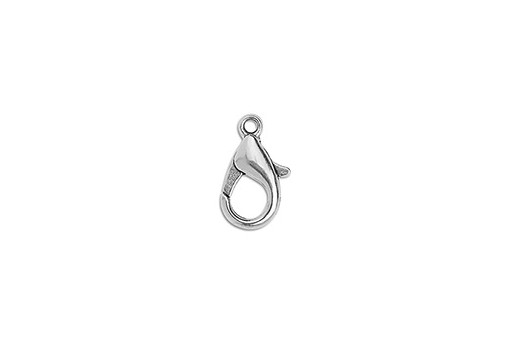 Zamak Lobster Claw Clasps Silver 12x8mm - 4pcs