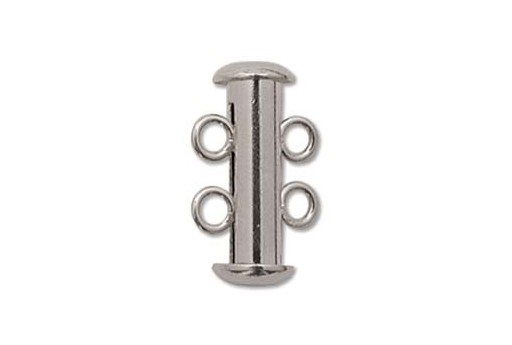 Rhodium Plated Copper 2 Strand Magnetic Clasp 5x16mm