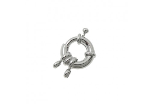 Platinum Plated Spring Ring Clasp 11mm - 2pcs