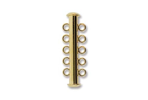 Rhodium Plated Copper 5 Strand Magnetic Clasp Gold Colour 5x30mm