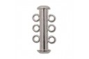 Platinum Plated 3 Loops Tubular Magnetic Clasp 1pc