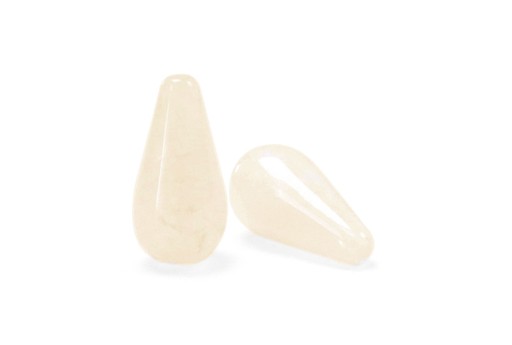 Drop Shaped Polaris Marble Beads - Cream 10x20mm - 2pcs