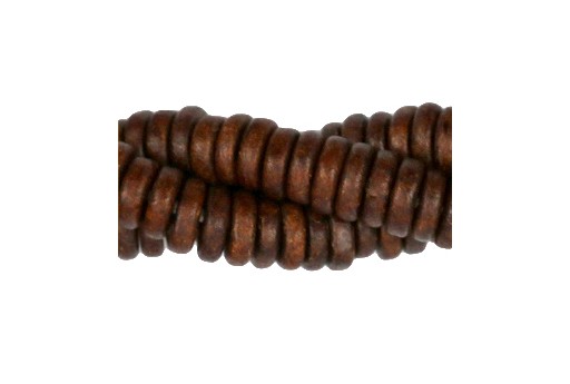 Greek Ceramic Beads Disc - Brown 6mm - 20pcs