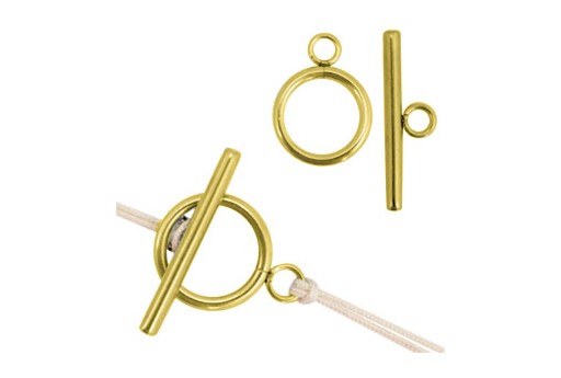 Stainless Steel Toogle Clasp - Golden 19x14mm - 2pcs