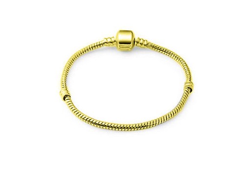 Stainless Steel Bracelet for Large Hole Beads - Golden 18cm