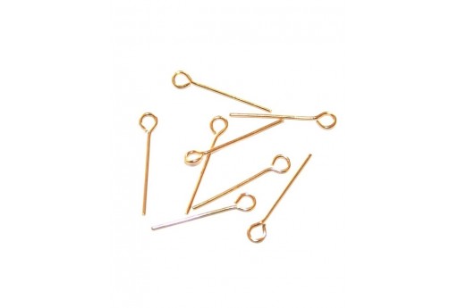 Gold Plated Eyepins 60mm - 8pcs