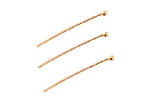 Stainless Steel Ball Head Pins - Golden 40x0,7mm - 20pcs