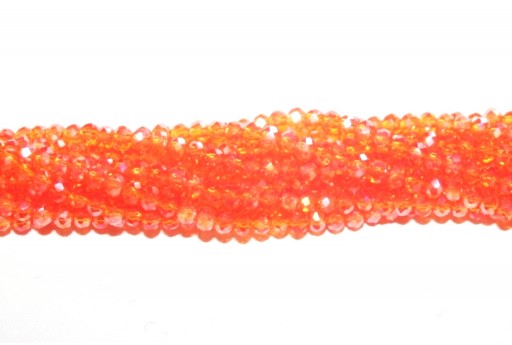 Cristallo Cinese Rondella Sfaccettata Mini - Arancio Chiaro AB 2x3mm - 140pz