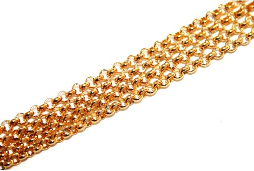 Catena Acciaio Rolò - Oro 2,5x0,8mm - 50cm