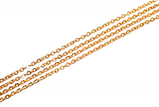 Gold Plated Steel Chain Oval 1,1x0,3mm - 50cm