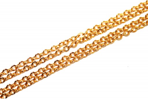 Gold Plated Steel Chain Oval 2,5X2mm - 50cm