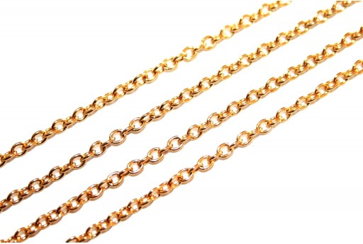 Gold Plated Steel Chain Oval 2,2X2mm - 50cm