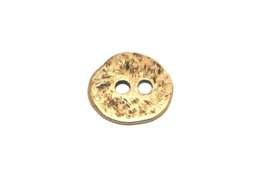 Hammered Metal Component Bronze Button Round 17mm  - 2pcs