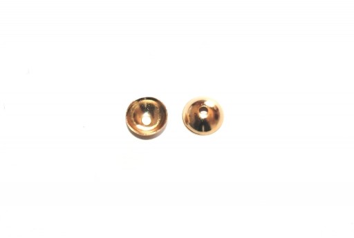 Coppette Lisce Acciaio - Oro 6mm - 10pz