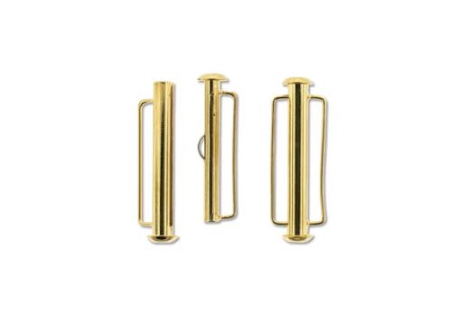Gold Plated Slide Bar Clasp - 31,5mm