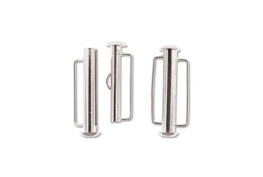 Silver Plated Slide Bar Clasp - 26,5mm