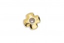 Chiusura Stopper Croce - Oro 9x9mm - 2pz