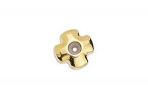 Chiusura Stopper Croce - Oro 9x9mm - 2pz