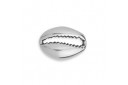 Metal Cowrie Shell Link - Silver 9,6x6,9mm - 4pcs