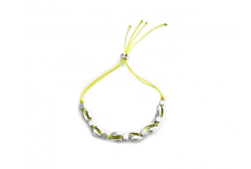 Shell Bracelet DIY Kit - Silver and yellow
