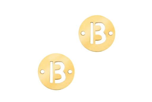 Stainless Steel Charms Connector Letter B - Gold 10mm - 2pcs