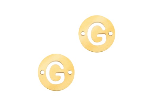 Stainless Steel Charms Connector Letter G - Gold 10mm - 2pcs