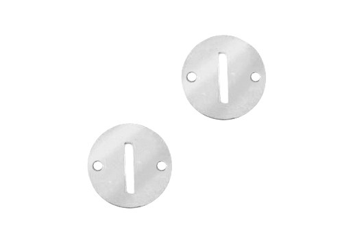 Stainless Steel Charms Connector Letter I - Platinum 10mm - 2pcs