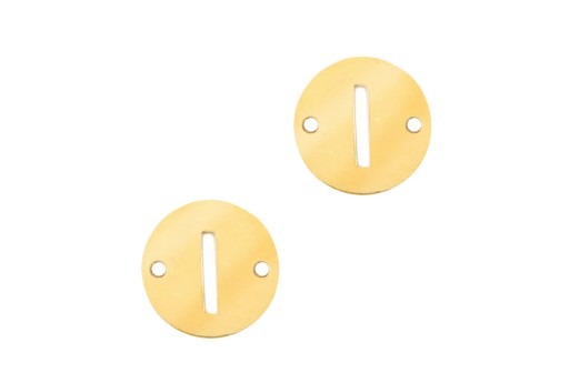 Stainless Steel Charms Connector Letter I - Gold 10mm - 2pcs