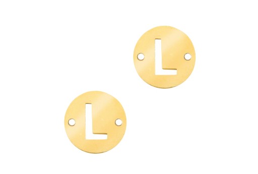 Stainless Steel Charms Connector Letter L - Gold 10mm - 2pcs