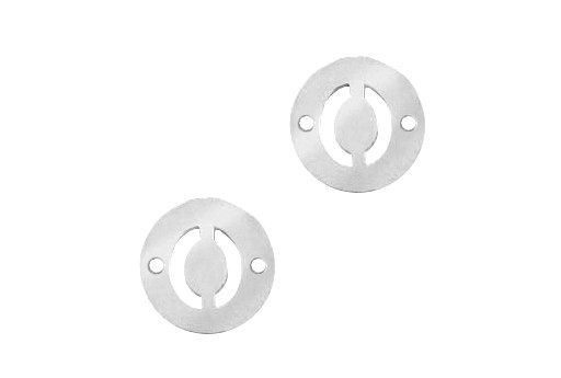 Stainless Steel Charms Connector Letter O - Platinum 10mm - 2pcs