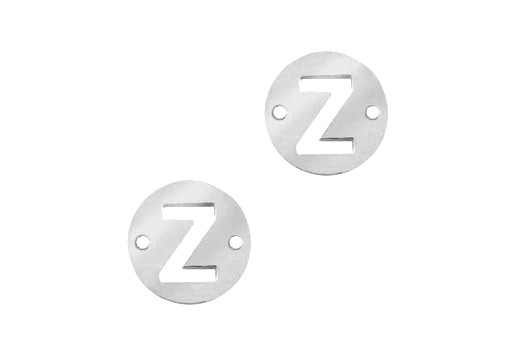 Stainless Steel Charms Connector Letter Z - Platinum 10mm - 2pcs