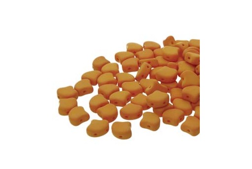 Czech Glass Ginko Beads - Matte Velvet Mustard 7,5mm - 10gr