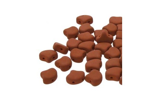 Czech Glass Ginko Beads - Matte Velvet Brick 7,5mm - 10gr