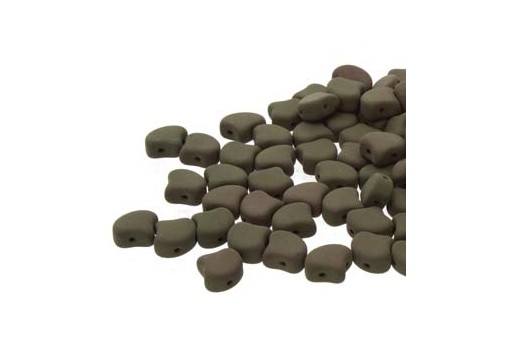 Czech Glass Ginko Beads - Matte Velvet Mushroom 7,5mm - 10gr