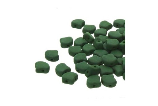Czech Glass Ginko Beads - Matte Velvet Forest Green 7,5mm - Pack 100gr