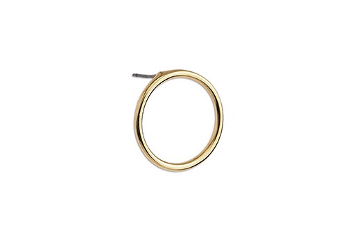 Round Earring With Titanium Pin - Gold 19mm - 2pcs