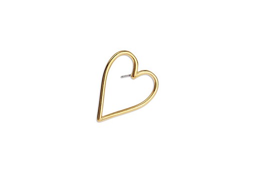 Orecchino Cuore - Oro 17x21mm - 2pz