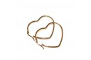 Heart Wire Earring - Gold 42x36mm - 2pcs