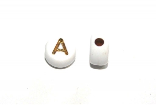 Plating Acrylic Beads - Letter A 7x4mm - 20pcs
