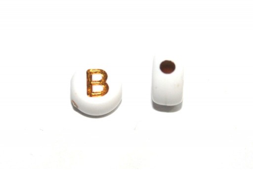 Plating Acrylic Beads - Letter B 7x4mm - 20pcs