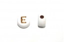 Plating Acrylic Beads - Letter E 7x4mm - 20pcs